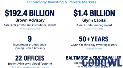 Baltimore’s Brown Advisory Adds Glynn Capital, Expanding Technology and Private Markets Investing
